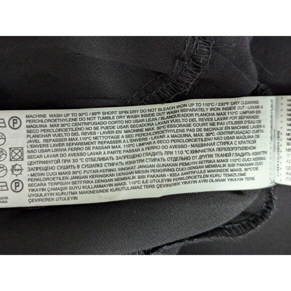 MNG! LUXE BLACK RUFFLED, LAYERED SILK LOOK (POLY) PARTY DRESS! FULLY LINED! SZ M - Picture 7 of 9